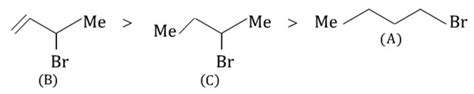 Consider the following bromides The correct order of SN1 reactivity is