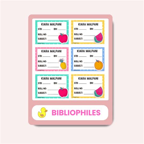 Fruits Book Labels | Personalised Premium Labels – Bibliophiles