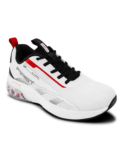 Buy Running Shoes For Men: Firstwht-Blk-Red | Campus Shoes