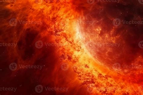 Abstract fancy red orange fire, sun light planet surface, grunge ...