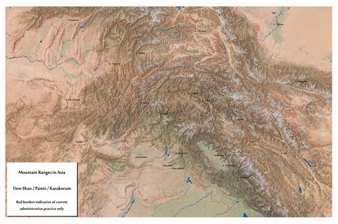 asian mountain range maps