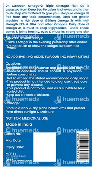 Dr Morepen Omega 3 Fish Oil Triple Strength Softgel Capasule 60 - Uses ...