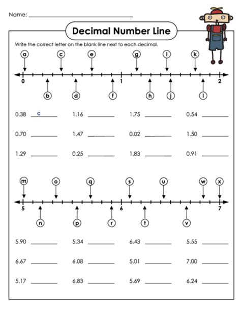 Image result for Fractions Decimals Number Line Worksheet