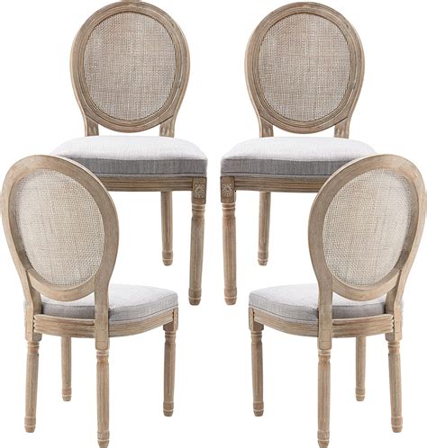 Buy Guyou Farmhouse Dining Chairs Set of 4, Upholstered Dining Room ...