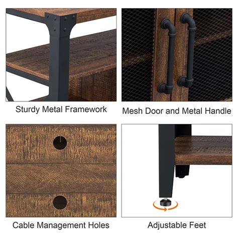 Buy OKD Industrial Rustic 33 Inch Entertainment TV Stand with Open ...