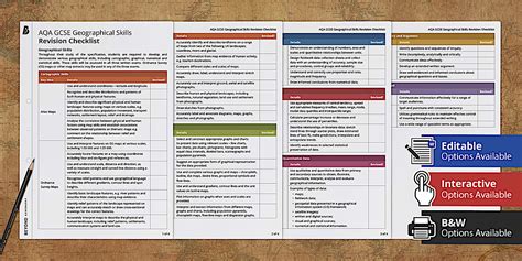 AQA GCSE Geographical Skills Revision Checklist - Twinkl