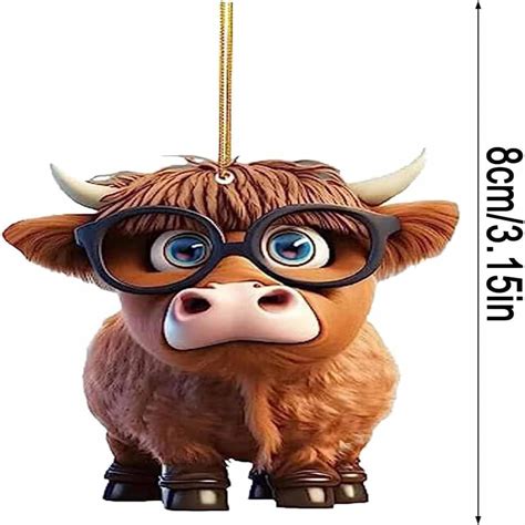 Hopanrel 6 Pcs Christmas Highland Cow, Christmas Tree India | Ubuy