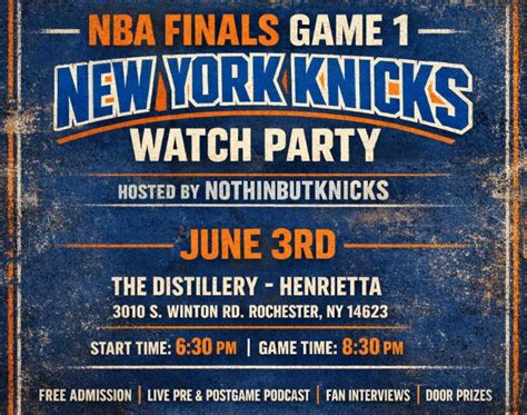 Knicks Watch Party - Game 1 NBA Finals, The Distillery - Henrietta, 3 ...
