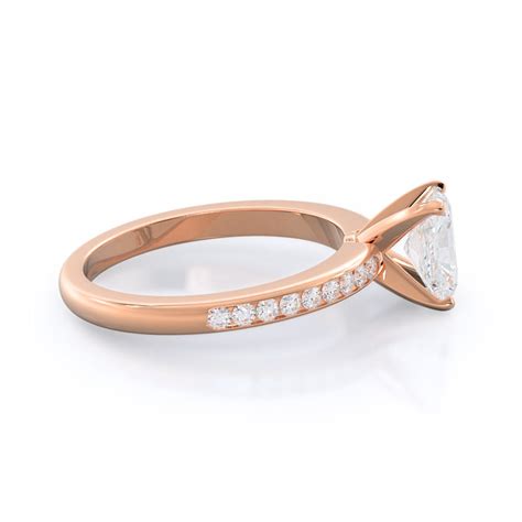 Channel Set 2 1/5 CTTW Round Cut Lab Grown Diamond Engagement Ring in ...