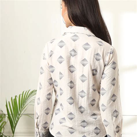 Formal Geometric Print Women Top – Fithub Fashion