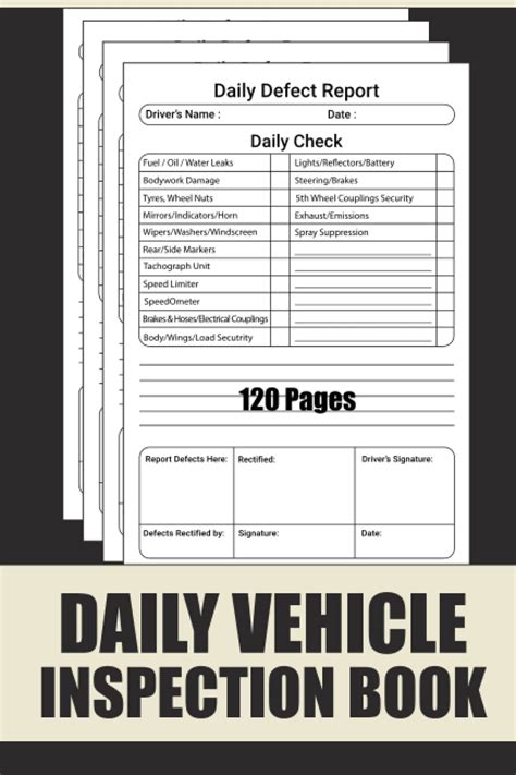 Buy Daily Vehicle Inspection Book: Hgv Daily Vehicle Check Driver And ...