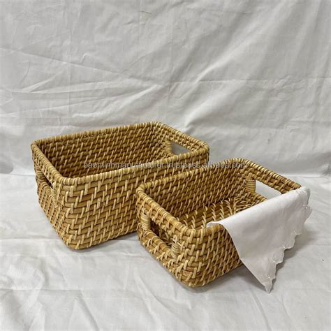 Image result for Rectangular Rattan Basket