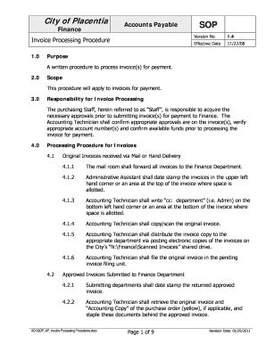 Fillable Online Invoice Processing Procedure Fax Email Print - pdfFiller