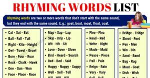 Rhyme Your Way to Better Writing: A List of 70 English Words That Rhyme ...