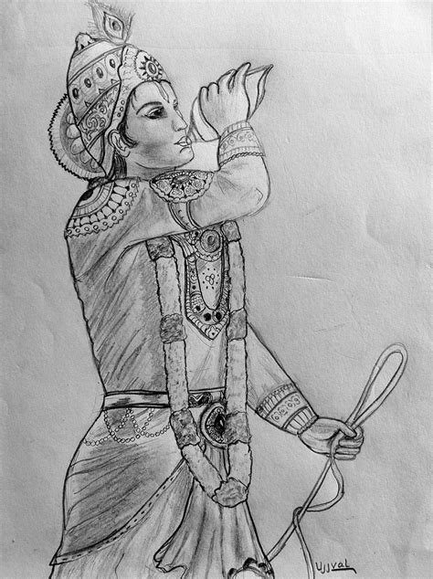 Lord Krishna Drawing With Pencil at Debra Covington blog
