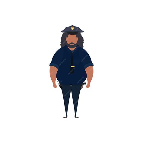 Premium Vector | Police officer in uniform standing in front view profession people concept job ...