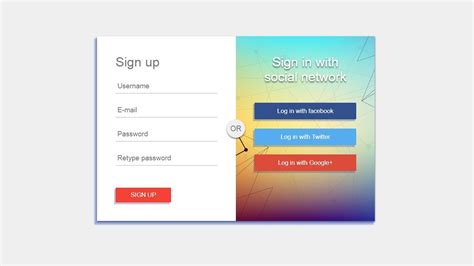How To Create Signup Form In HTML And CSS | Registration From | Social ...