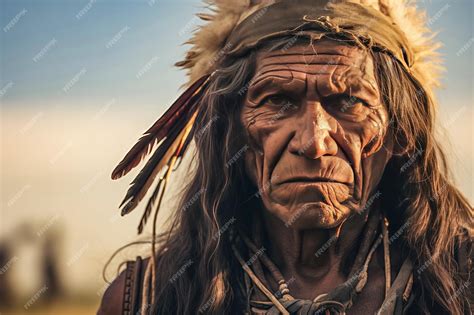 Premium AI Image | A mystical portrayal of a Native American medicine ...