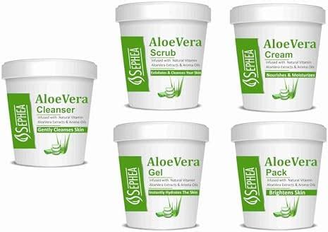 Sephea Aloevera Facial Kit , Scrub + Cream + Gel + Pack + Cleanser ...