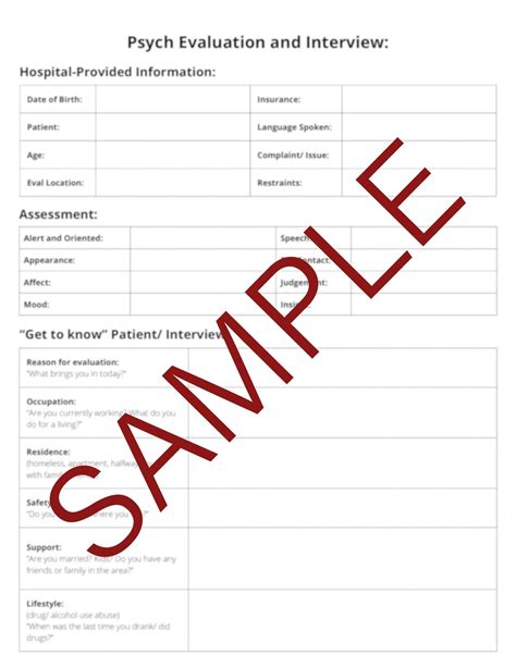 Psychological Evaluation Template