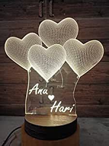 Buy apnaphoto 20-22 cm Wooden Base Personalised Customised 3D Illusion ...