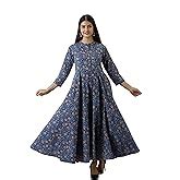 Glam Roots Women's Pure Cotton Printed Anarkali Kurta(Green) : Amazon ...