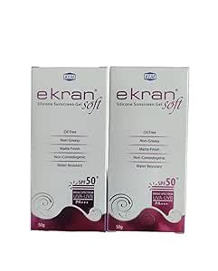 EK RAN SOFT SPF 50+ SILICON SUNSCREEN GEL (PACK OF 2 * 50GM)100GM ...