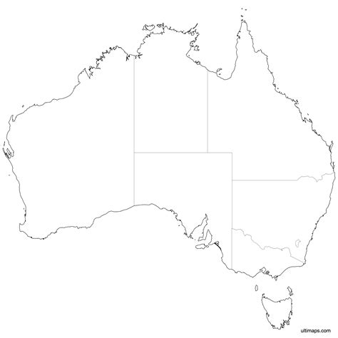 Blank Map of Australia States | Free Download — Ultimaps