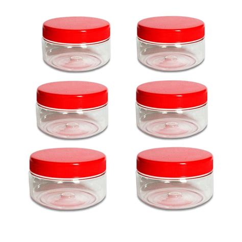 Buy AFSUK 6 x 150ml Round clear Plastic Storage Jar with screw top lids ...