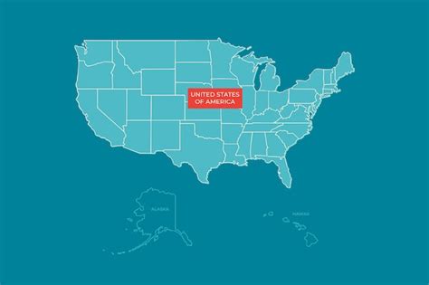 Ręcznie rysowana mapa konturowa usa | Wektor Premium