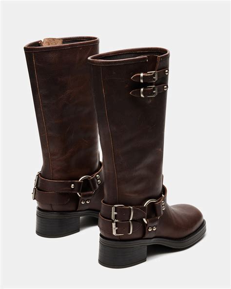 ASTOR Brown Leather Knee-High Boot | Women's Boots – Steve Madden