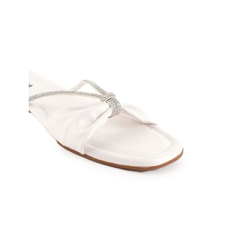 Buy MOZAFIA Women White Open Toe Flats Online