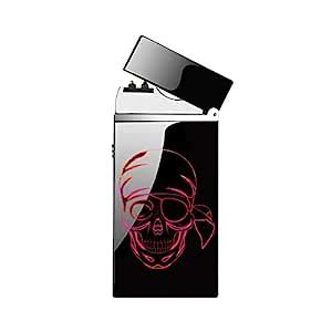 KIKKMIN Lighter with Power Displays, Red Skull Pattern Designs Portable ...