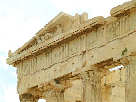 Le tympan du Parthénon Ancien temple grec sur l'Acropole d'Athènes ...
