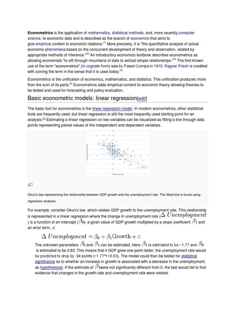 Image result for Econometric Regression Model Example
