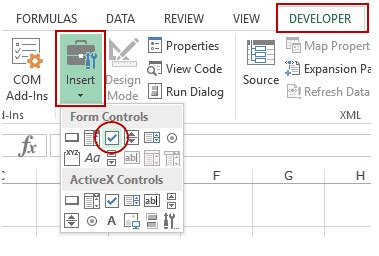 Image result for Format Control Excel Checkbox