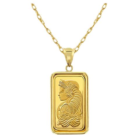 24k 5 Gram Credit Suisse Fine Gold Bar Pendant Charm with Bezel Frame ...