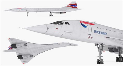 3D model Concorde supersonic Passenger Jet Airliner British Airways ...