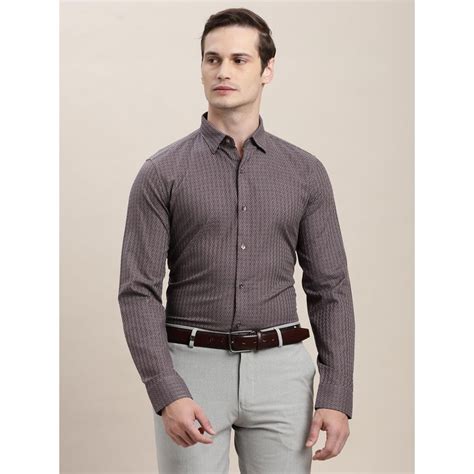 Buy Turtle Men Brown Slim Fit Printed Pure Cotton Party Shirt Online