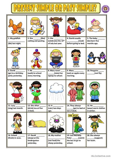 Present Simple Past Simple 的图像结果