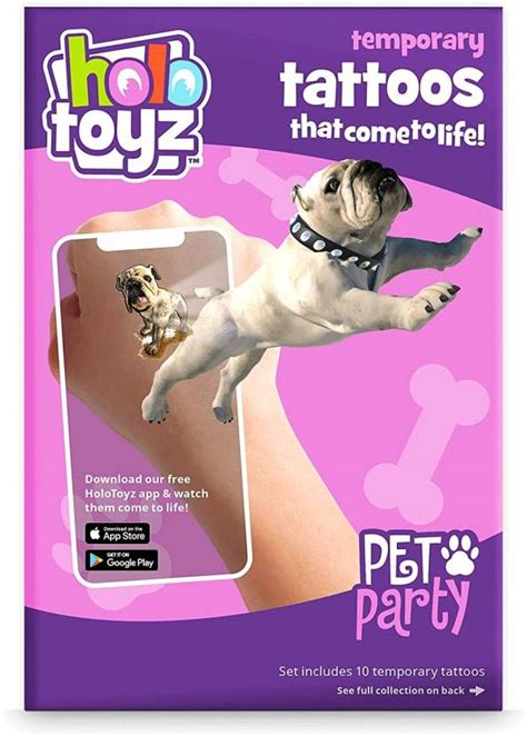 HOLO TOYZ 10.7 cm Pet Party Temporary Tattoos-Augmented Reality 3D Toys ...
