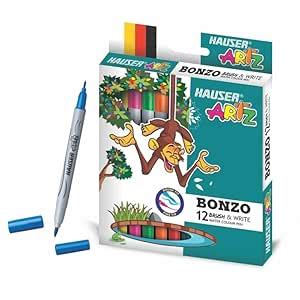 Hauser Art Bonzo & Write Nib Water Color Pens | Dual Nib 36 Pcs Color ...