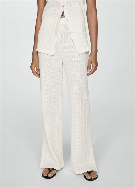 Straight crochet pants - Women | MANGO USA