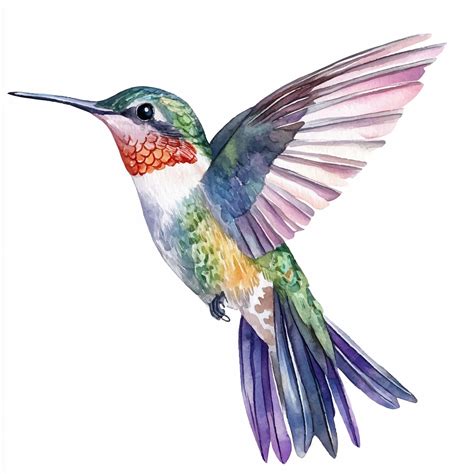Hummingbird cute watercolor clipart illustration isolated | Premium AI ...