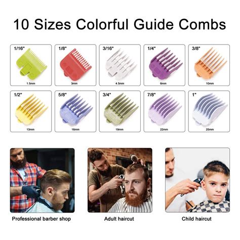BESTBOMG Professional Hair Clipper Guards Set - 10 Color Cutting Guides ...