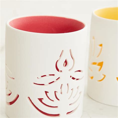 Buy Shalimar Multicolour Ceramic T-Light Holder - Set of 2 from Home ...