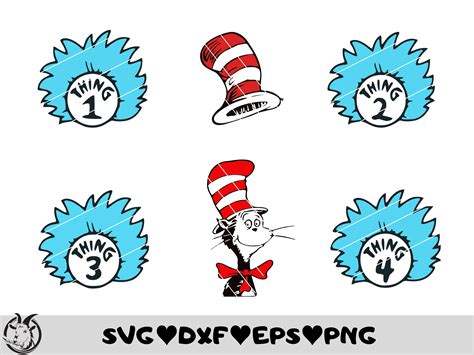Dr Seuss Svg, Thing 1 Thing 2 Svg, Svg for Cricut, Thing 1 Thing 2 Svg ...