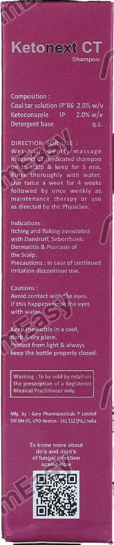 Ketonext Ct Shampoo 60ml: Uses, Side Effects, Price & Dosage | PharmEasy