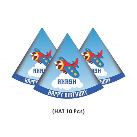 Aeroplane Theme Customized Hat | Birthday Party Decorations – Party ...