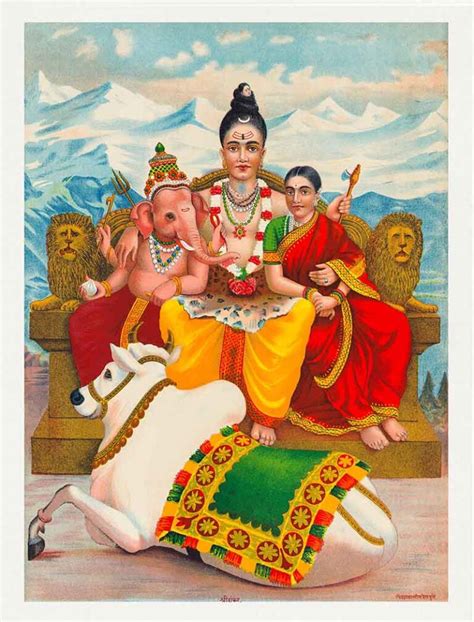 Shri Shankara Shiva Parivar Painting Wallpaper Mural - Magicdecor®